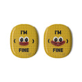 AirPods Max Case – Yellow 'I'm Fine' Smiley Grid Protective Cover